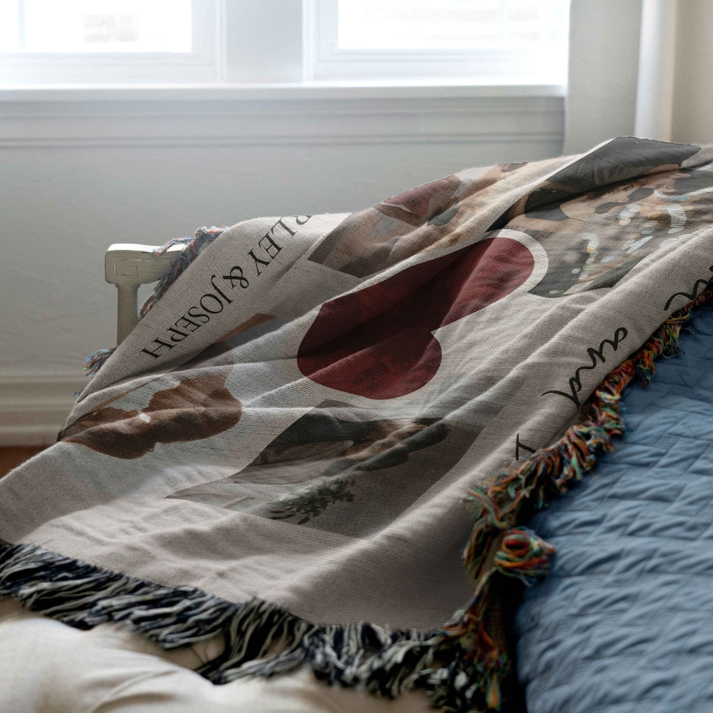 Personalized Photo Collage Woven Blanket | Woven Heirloom Throw