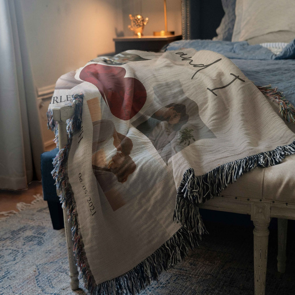 Personalized Photo Collage Woven Blanket | Woven Heirloom Throw