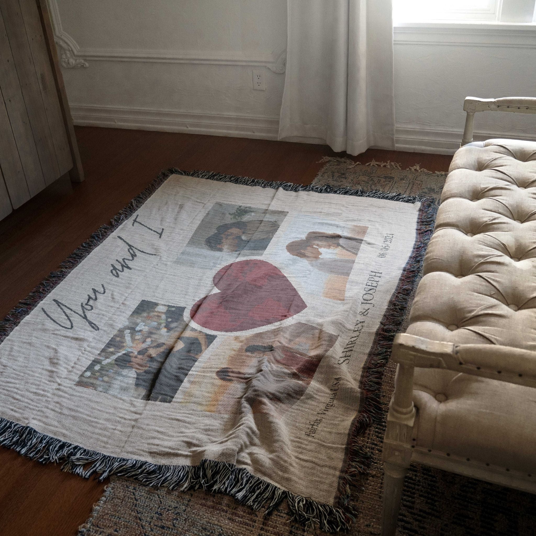 Personalized Photo Collage Woven Blanket | Woven Heirloom Throw