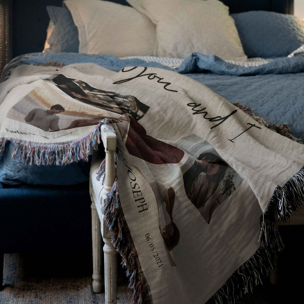 Personalized Photo Collage Woven Blanket | Woven Heirloom Throw