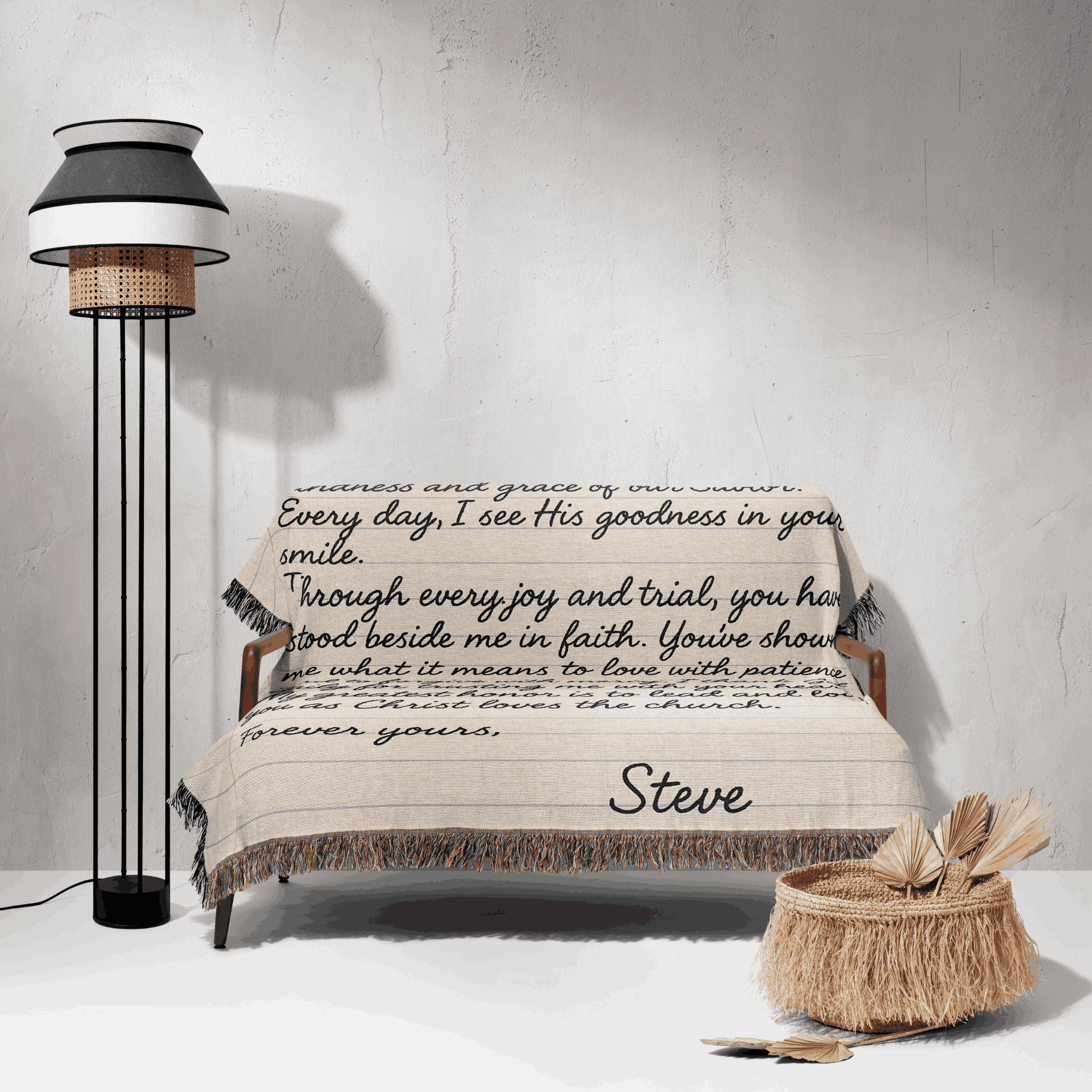 Personalized Love Letter Woven Blanket | Custom Handwriting Heirloom Throw