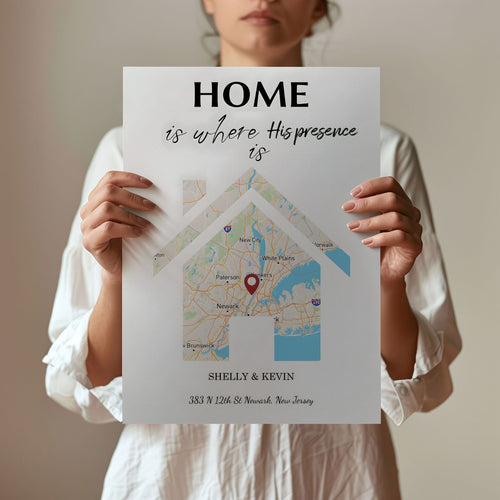 Custom Home Map | Personalized City Map Wall Art
