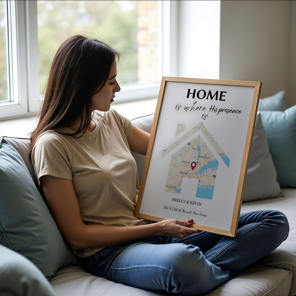 Custom Home Map | Personalized City Map Wall Art