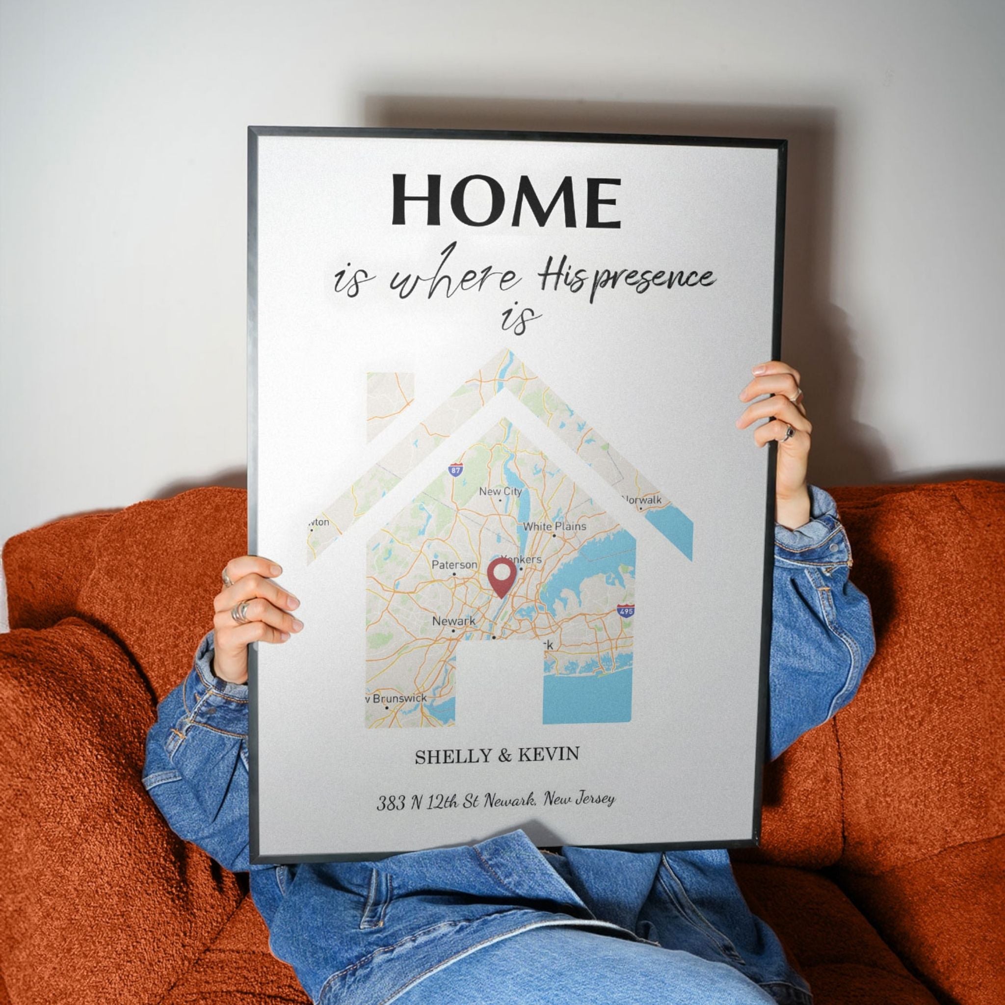 Custom Home Map | Personalized City Map Wall Art