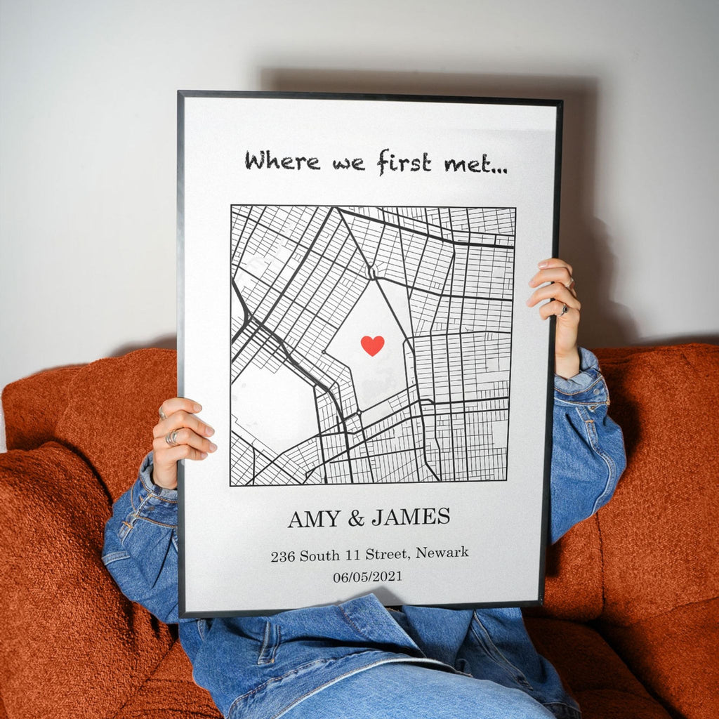 Where We First Met Map | Personalized City Map Wall Art