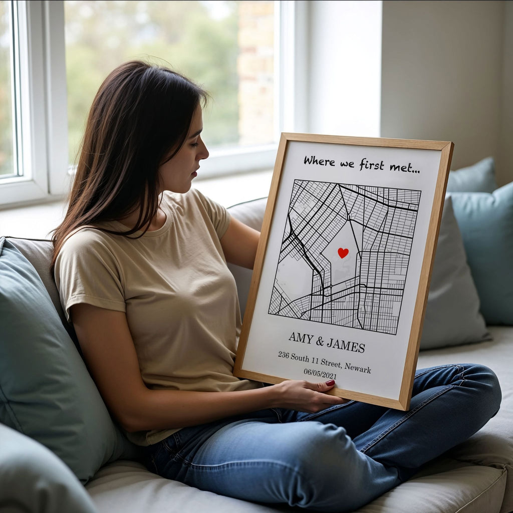 Where We First Met Map | Personalized City Map Wall Art