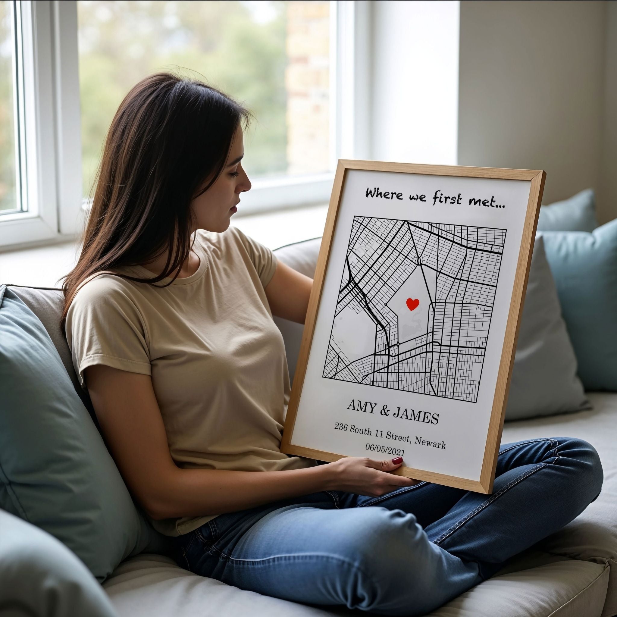 Where We First Met Map | Personalized City Map Wall Art