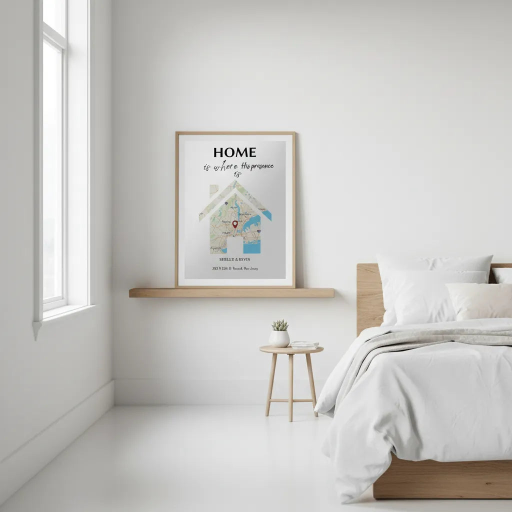 Custom Home Map | Personalized City Map Wall Art