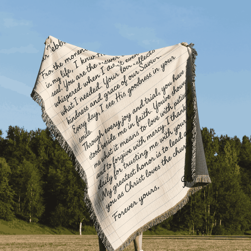 Personalized Love Letter Woven Blanket | Custom Handwriting Heirloom Throw