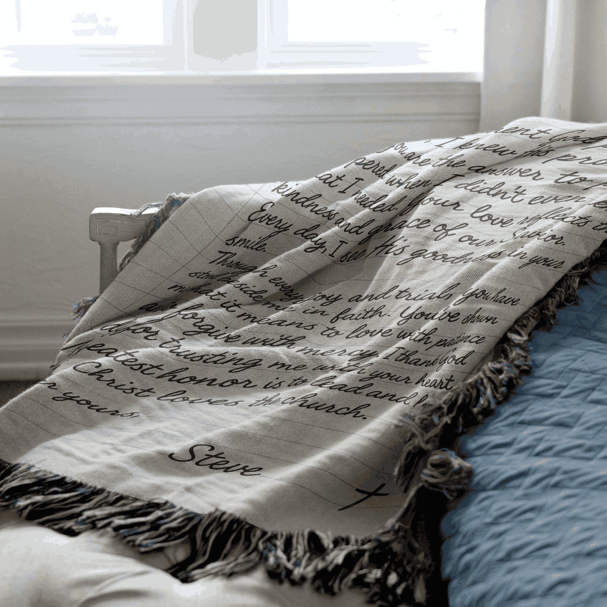 Personalized Love Letter Woven Blanket | Custom Handwriting Heirloom Throw