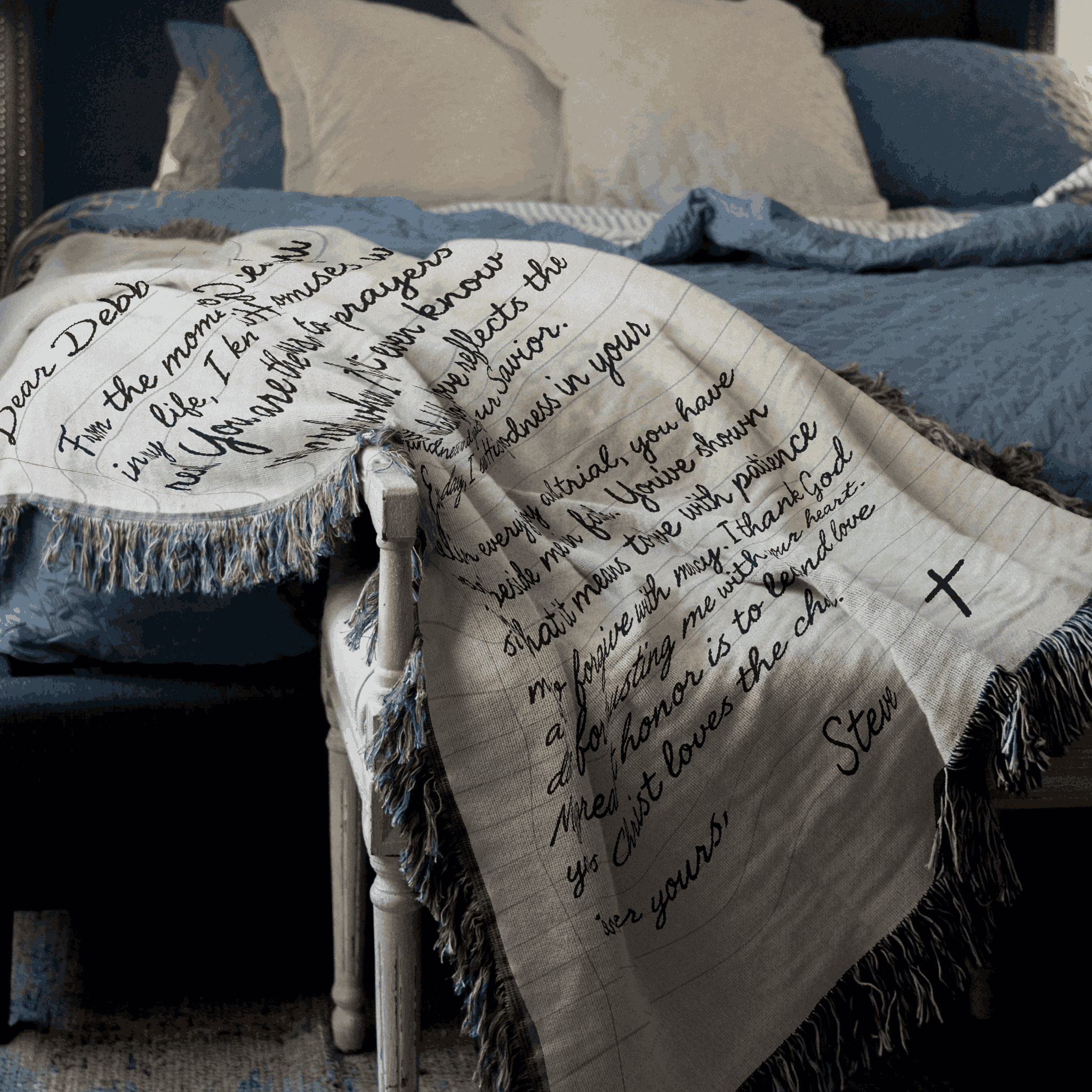 Personalized Love Letter Woven Blanket | Custom Handwriting Heirloom Throw