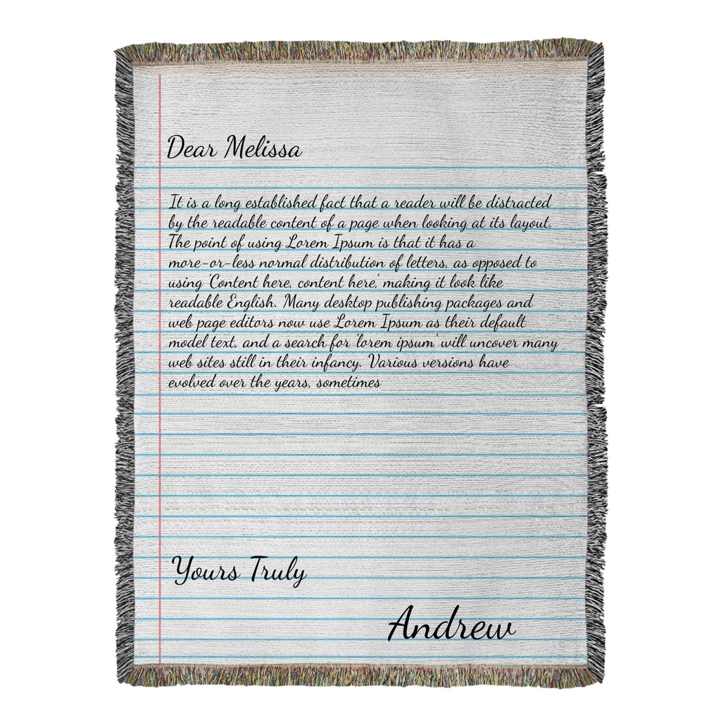 Personalized Christian Letter Heirloom Artwork Woven Blanket