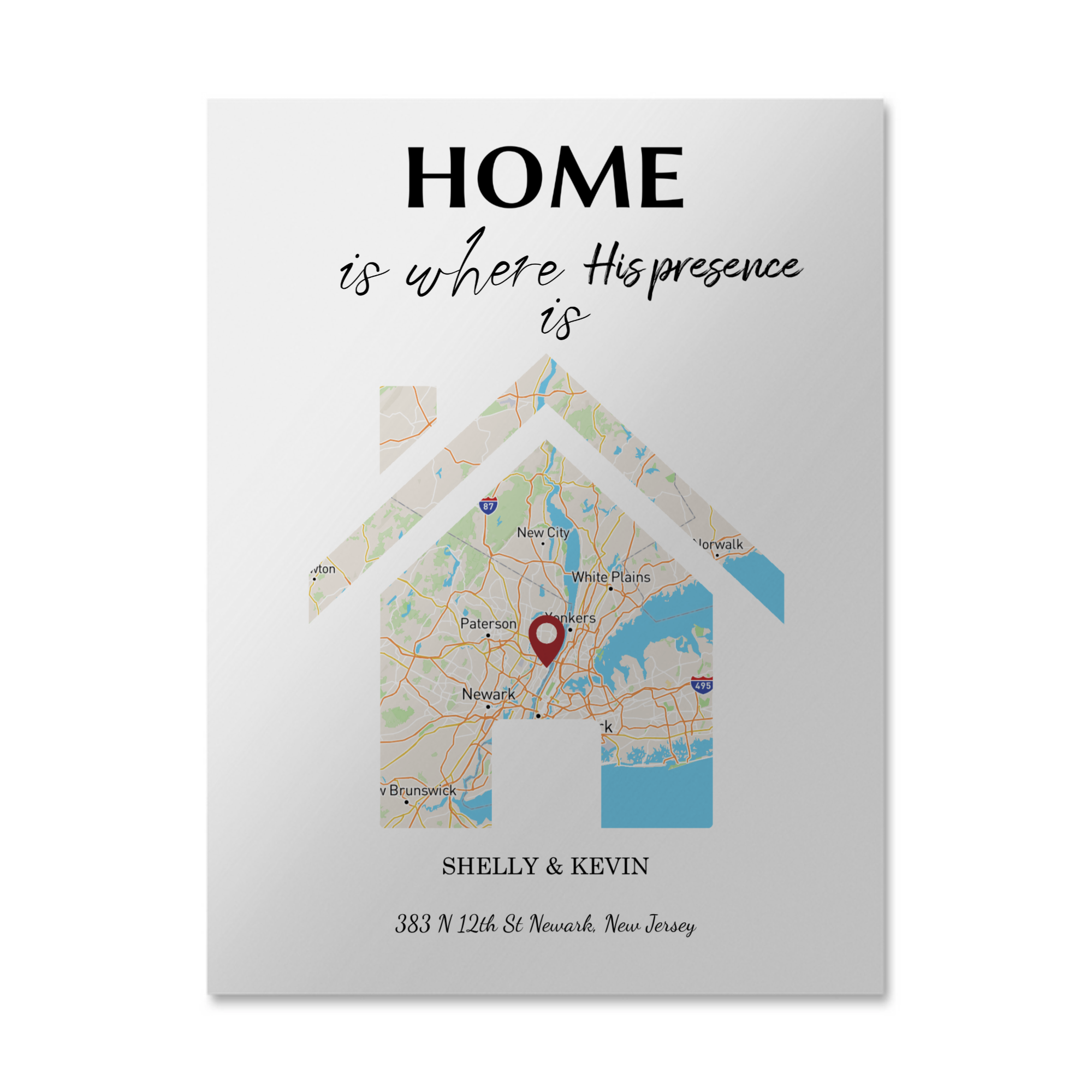 Custom Home Map | Personalized City Map Wall Art