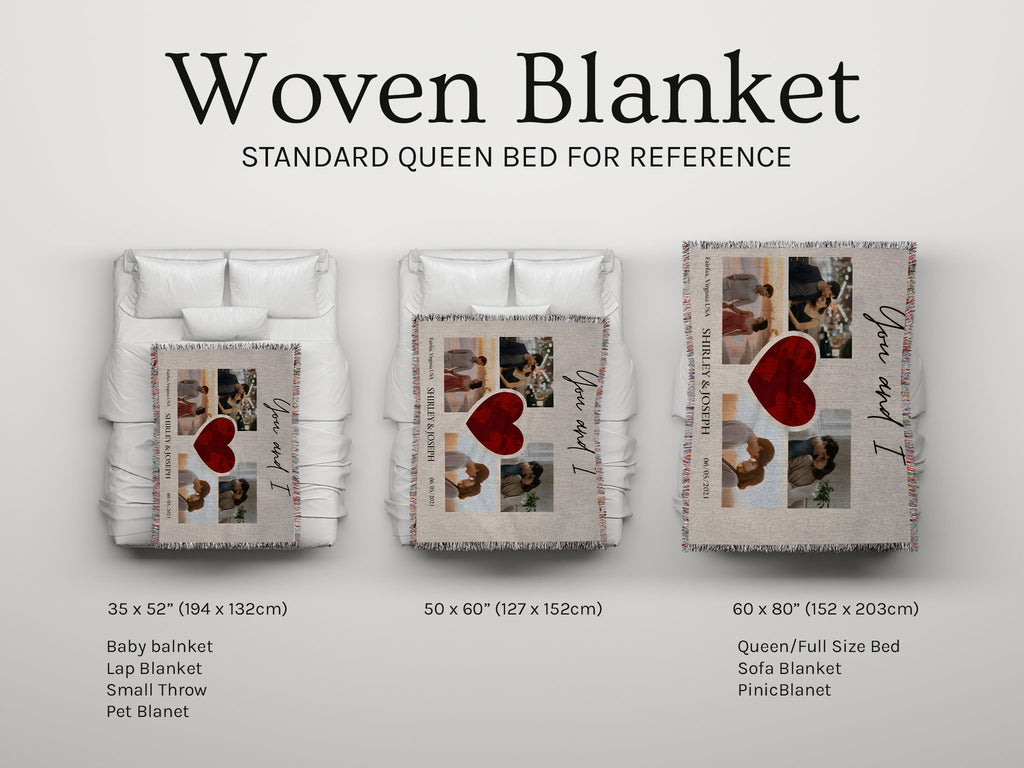 Personalized Photo Collage Woven Blanket | Woven Heirloom Throw