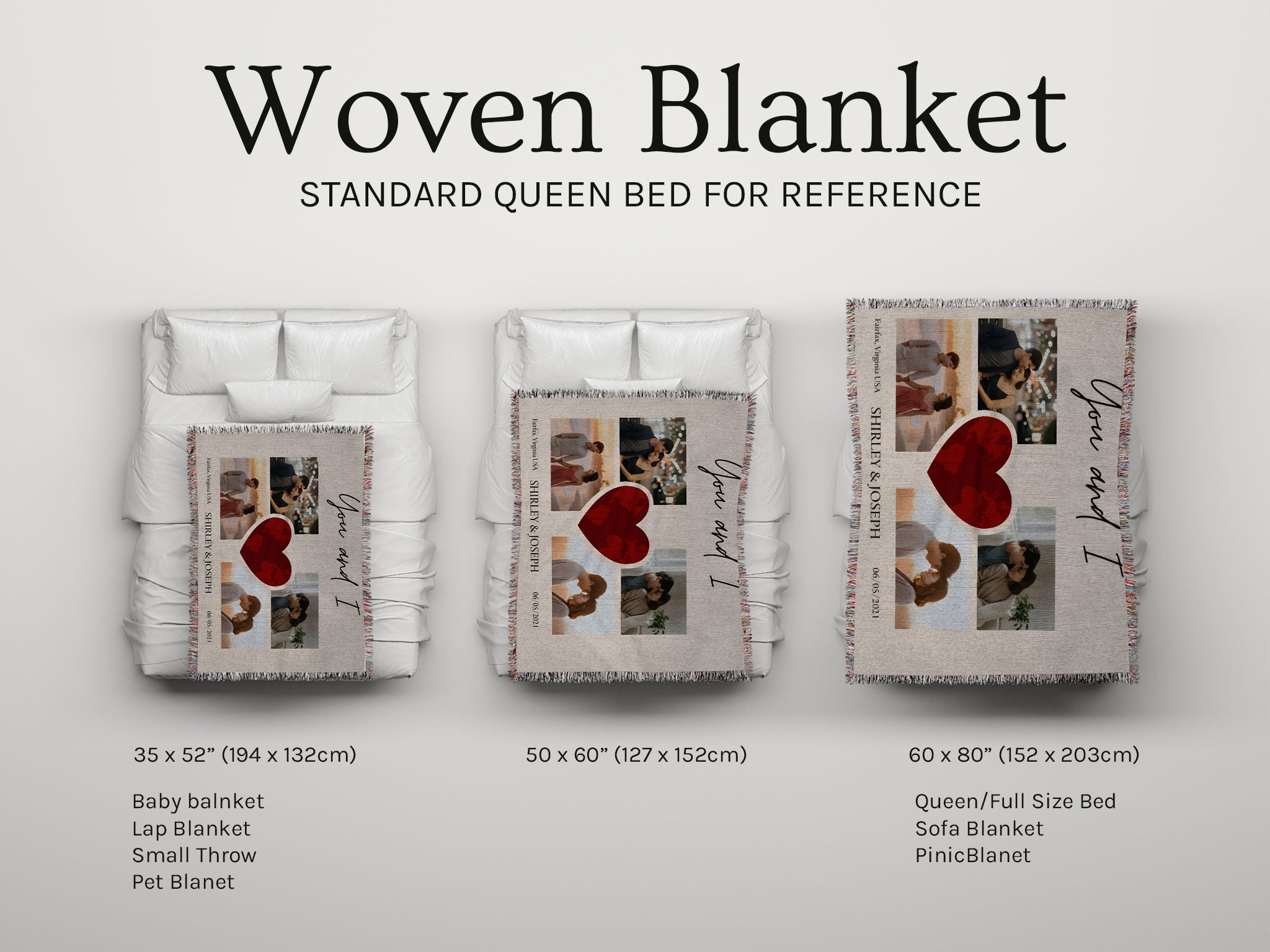 Personalized Photo Collage Woven Blanket | Woven Heirloom Throw