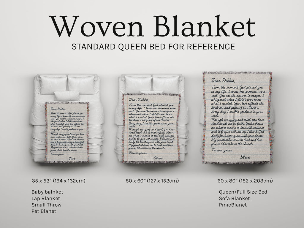 Personalized Love Letter Woven Blanket | Custom Handwriting Heirloom Throw