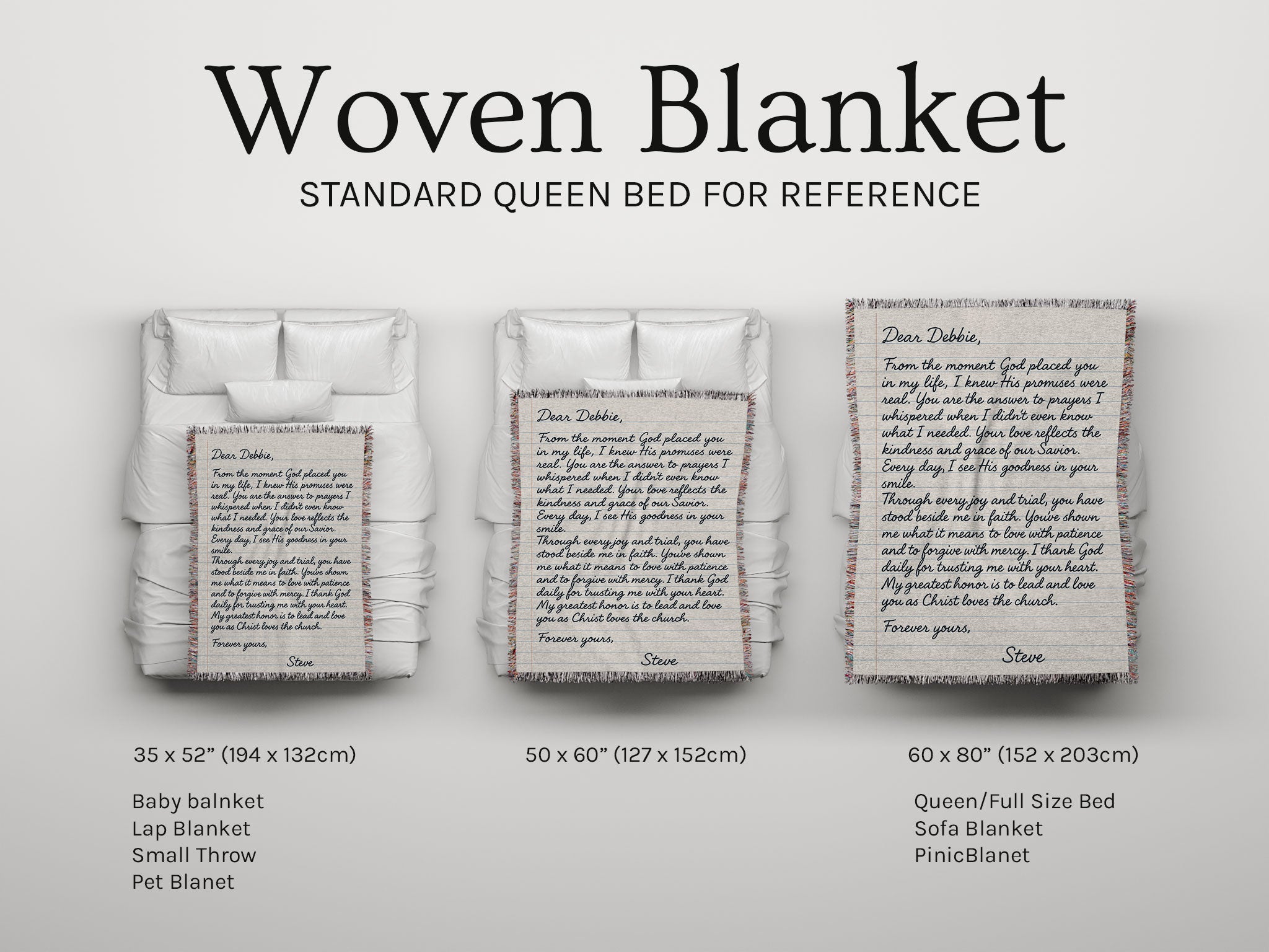 Personalized Love Letter Woven Blanket | Custom Handwriting Heirloom Throw