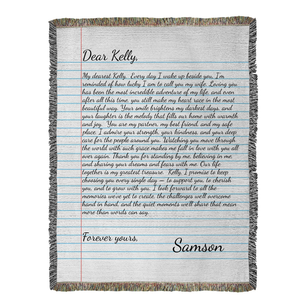 Personalized Love Letter Woven Blanket | Custom Handwriting Heirloom Throw