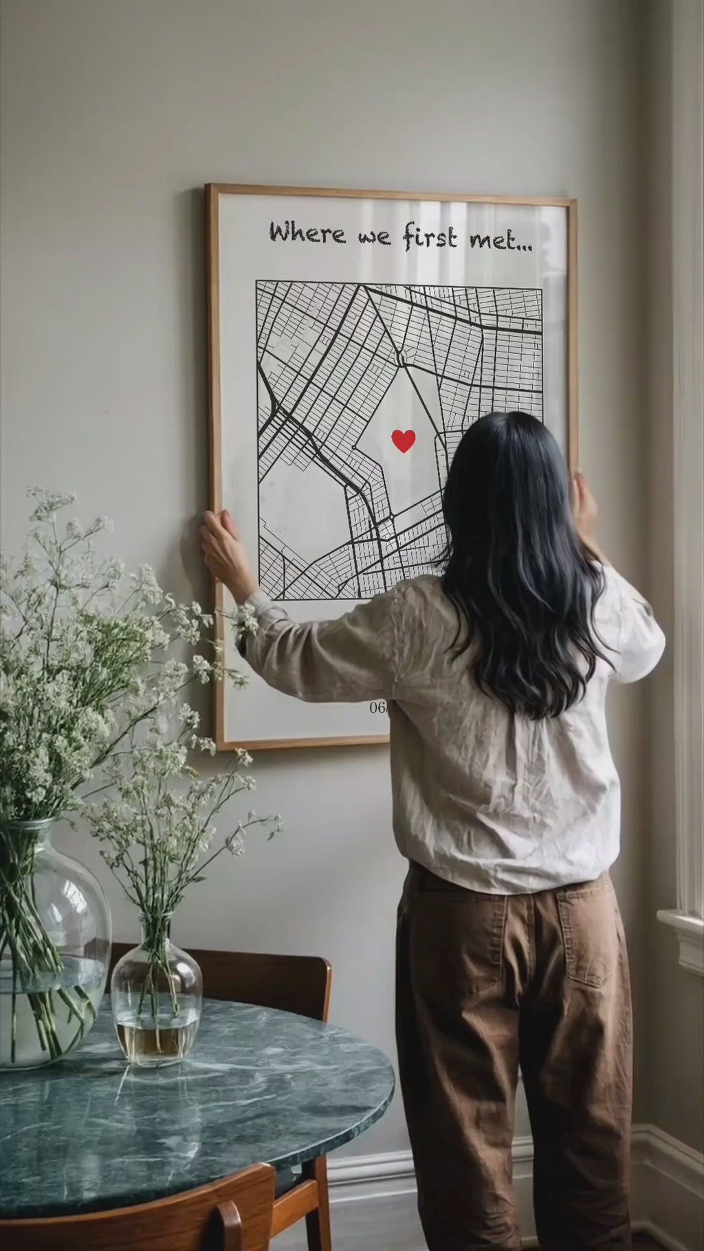 Where We First Met Map | Personalized City Map Wall Art